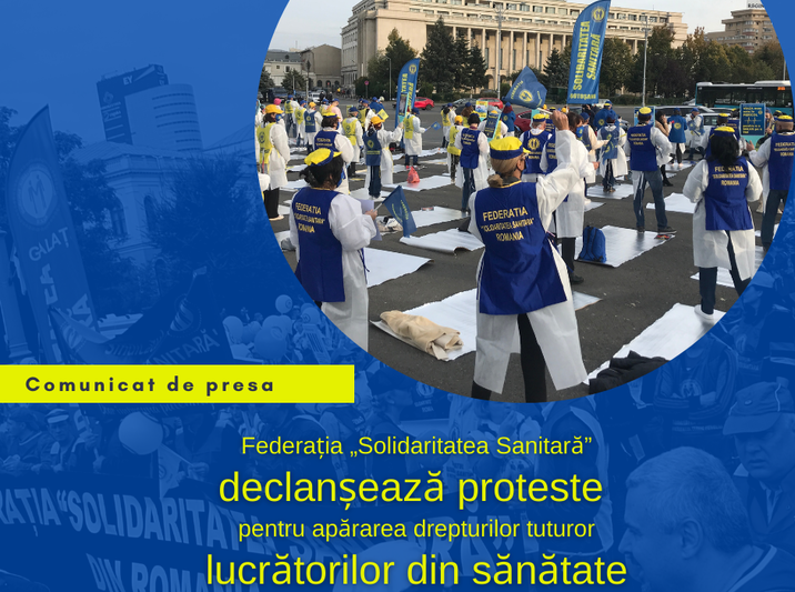 proteste ale sindicatelor din sanatate, Foto: Solidaritatea Sanitara