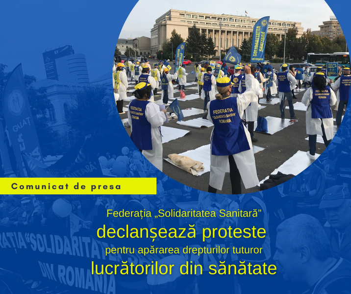 proteste ale sindicatelor din sanatate, Foto: Solidaritatea Sanitara