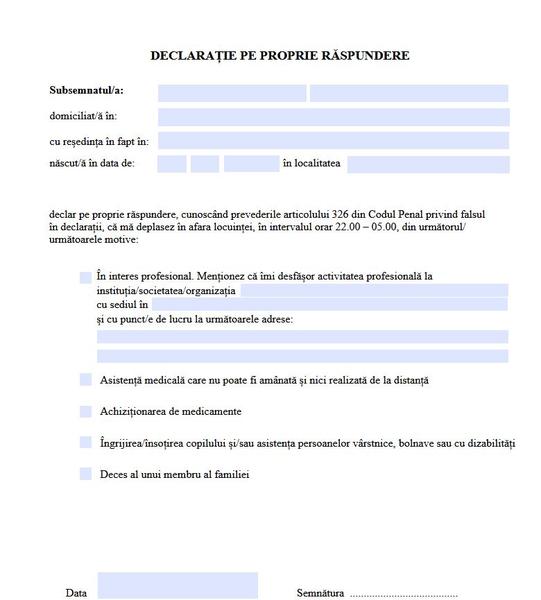 Declatie pe proprie raspundere, Foto: Hotnews