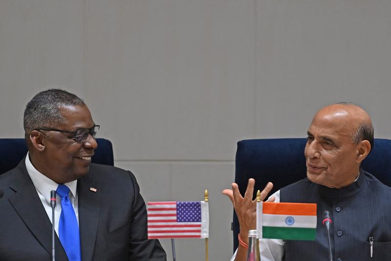 Lloyd Austin si Rajnath Singh, Foto: Money SHARMA / AFP / Profimedia