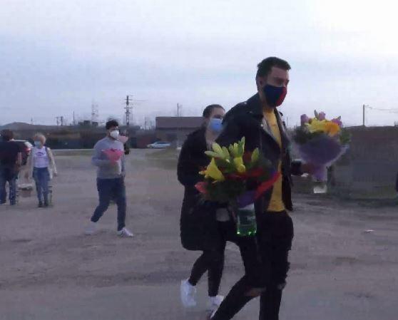 Flori pentru medici la Arad, Foto: captura tv