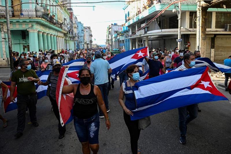 Proteste la Havana, Cuba, Foto: YAMIL LAGE / AFP / Profimedia