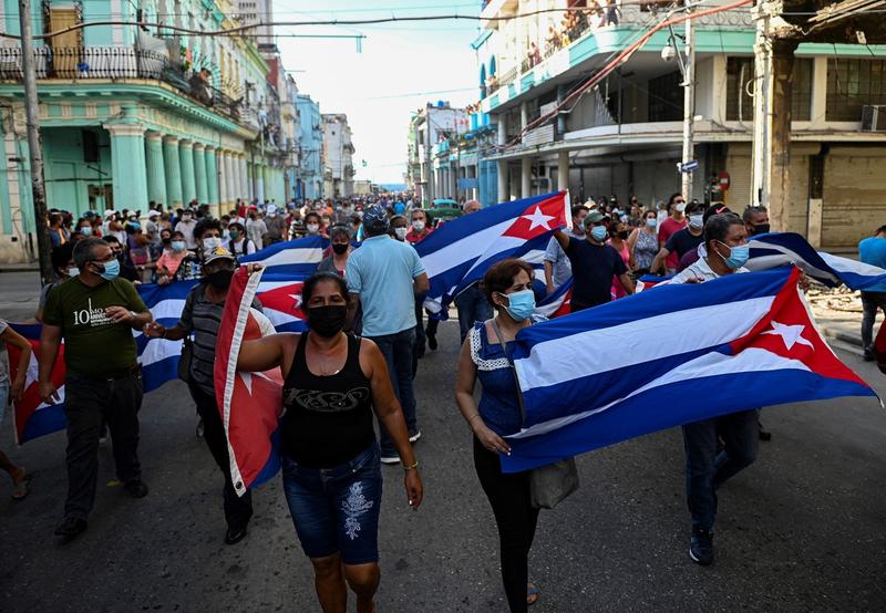 Proteste la Havana, Cuba, Foto: YAMIL LAGE / AFP / Profimedia