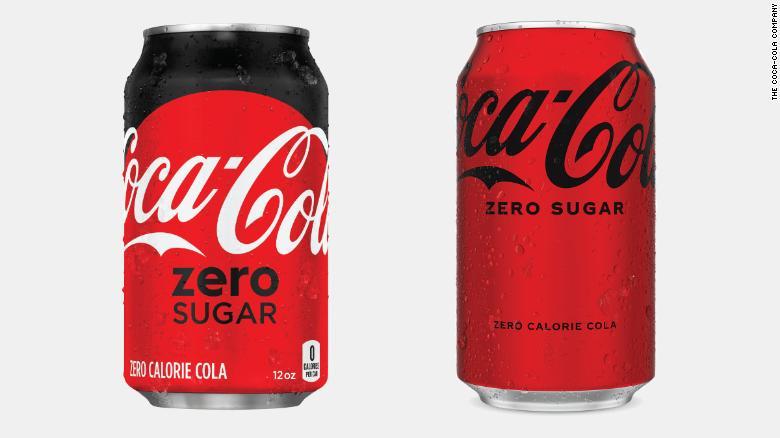 Coca-Cola Zero Zahar, vechea si noua cutie, Foto: CNN