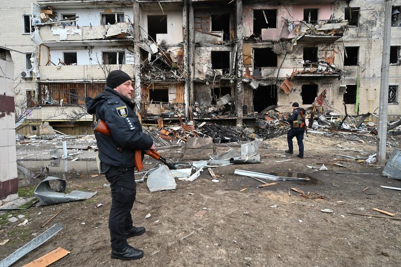 Bloc bombardat în Kiev, Foto: Genya Savilov / AFP / Profimedia Images