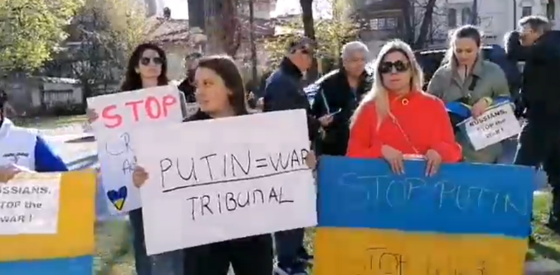 manifestatie impotriva razboiului din Ucraina la Bucuresti, Foto: Captura video
