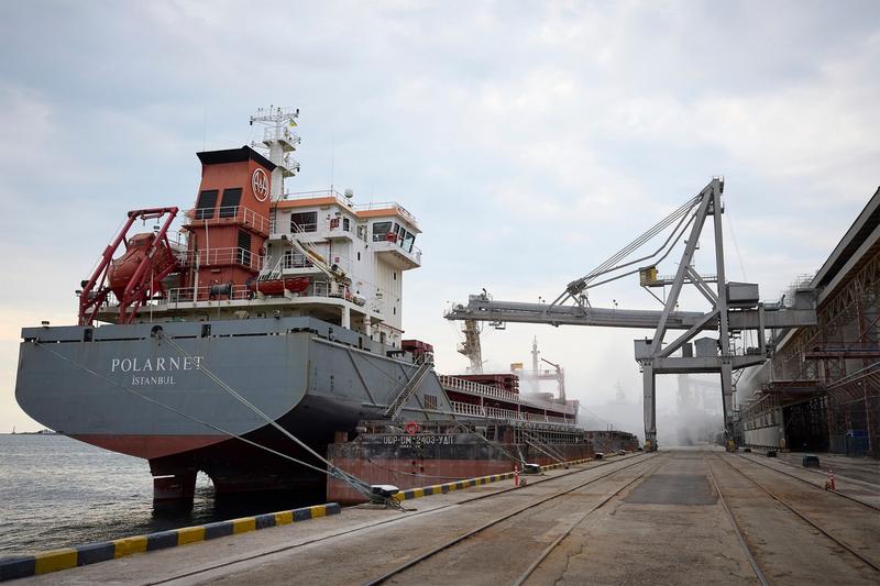 Nava turcă Polarnet, încărcată cu cereale ucrainene pentru export, Foto: Ukrainian Presidential Press Off / Zuma Press / Profimedia