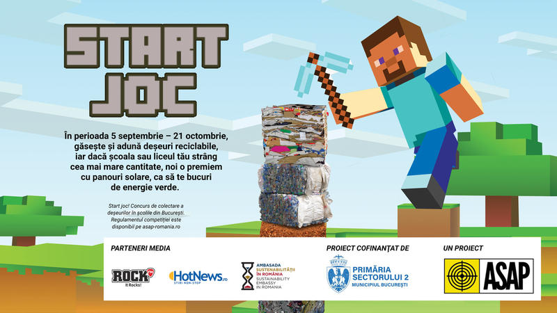 Start Joc! Școlile din sectorul 2 sunt implicate într-o campanie de colectare separată a deșeurilor, Foto: ASAP România