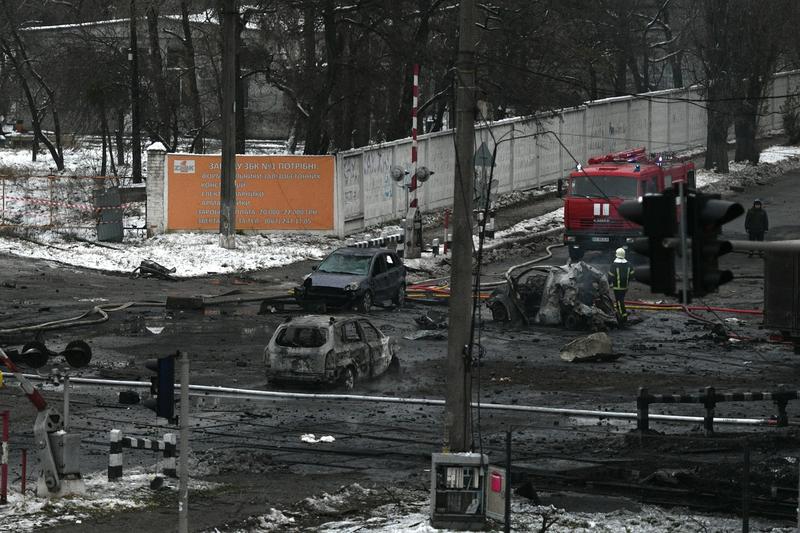 Război în Ucraina: capitala Kiev, ținta unui atac masiv cu rachete lansat de ruși, Foto: Andrew Kravchenko / AP / Profimedia