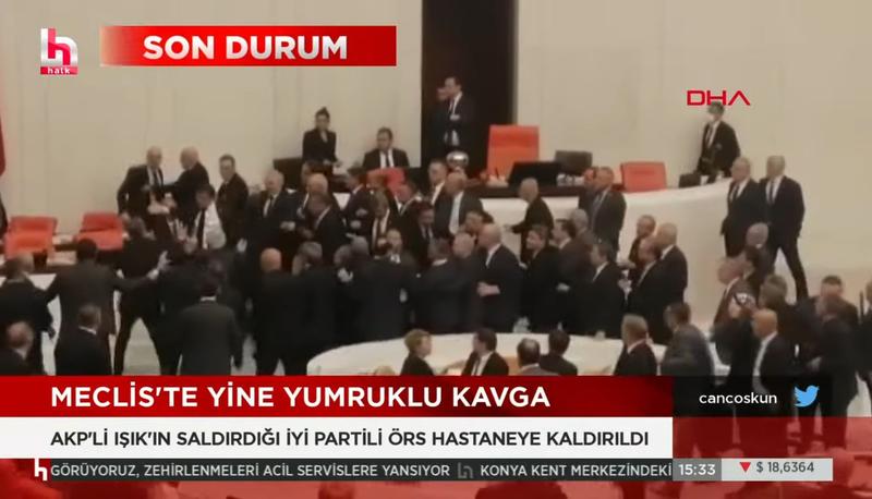 Bataie în Parlamentul din Turcia, Foto: Captura