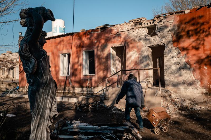 maternitate din Herson bombardata pe 28 decembrie 2022, Foto: Dimitar DILKOFF / AFP / Profimedia