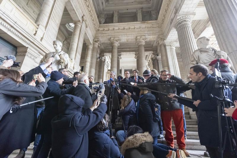 Qatargate- declaratii pe scarile Tribunalului, Foto: Nicolas Economou/NurPhoto / Shutterstock Editorial / Profimedia