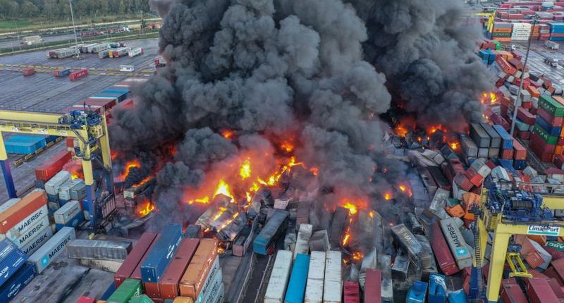 Incendiu de proporţii în portul Iskenderun din Turcia, Foto: Handout / AFP / Profimedia