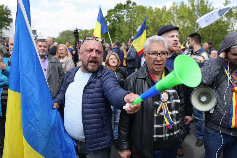 Protestul AUR de la Parlament, Foto: Inquam Photos / George Calin