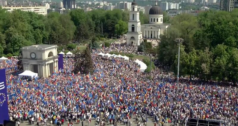 Manifestatie pro-UE in Chisinau, Foto: Captura video