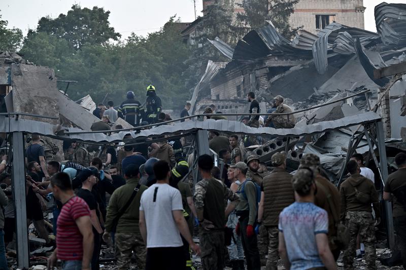 Rusii au atacat orasul Kramatorsk cu rachete, Foto: Genya SAVILOV / AFP / Profimedia