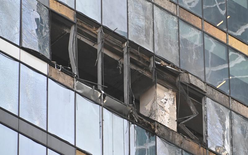 Clădire din Moscova lovită de o dronă, Foto: Alexander NEMENOV / AFP / Profimedia