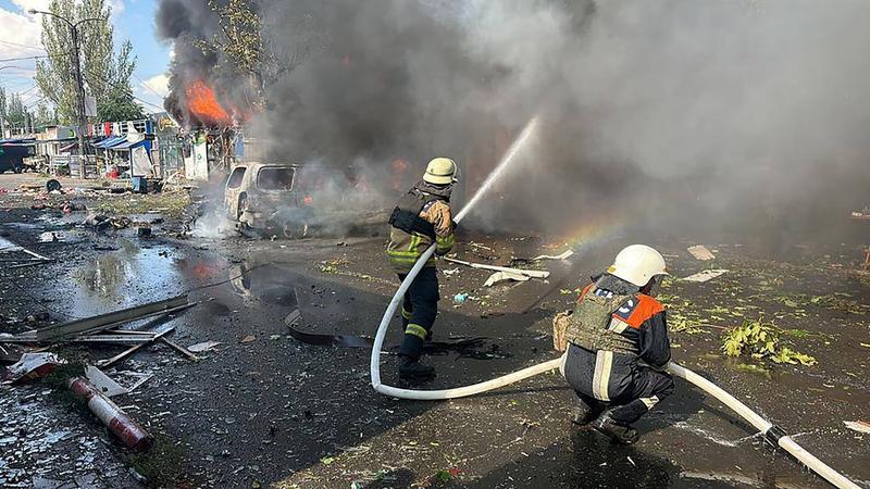 Război în Ucraina: Atac cu rachetă în Kosteantînivka, oraș din regiunea Donețk, Foto: Ukrainian President Press Office / UPI / Profimedia