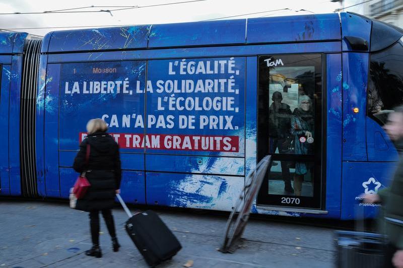 ​În orașul Montpellier din Franța transportul public va fi gratuit, Foto: Sylvain THOMAS / AFP / Profimedia