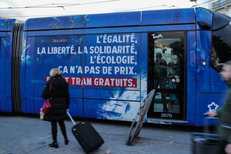 ​În orașul Montpellier din Franța transportul public va fi gratuit, Foto: Sylvain THOMAS / AFP / Profimedia