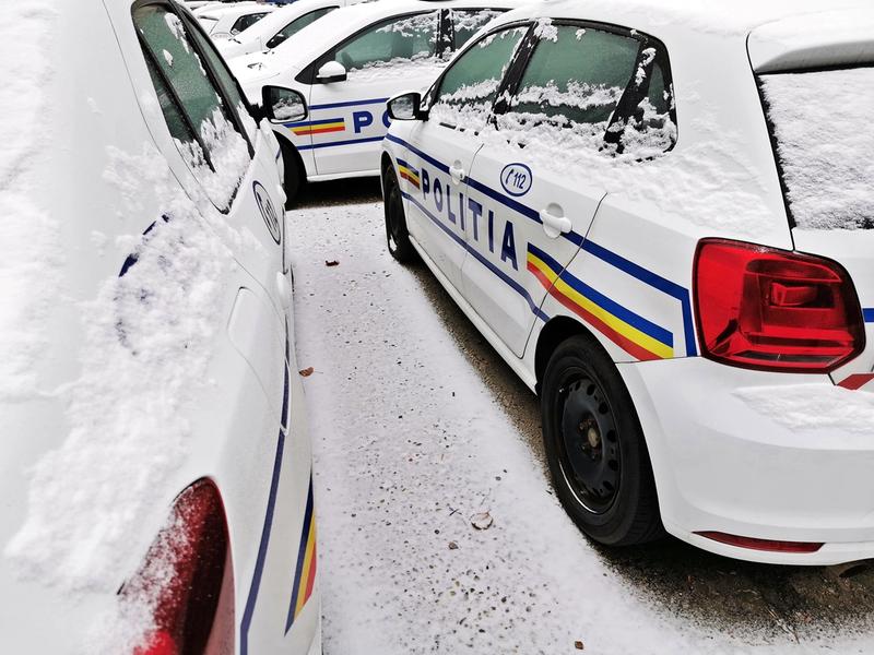 Masina de politie, iarna, Foto: Adrian Ilincescu/ HotNews.ro