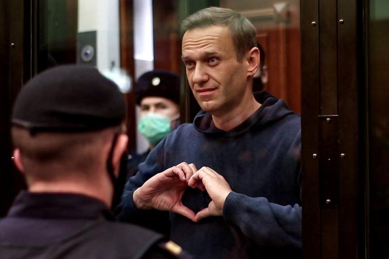 Aleksei Navalnîi, arestat la Moscova, în februarie 2021, Foto: Handout / AFP / Profimedia