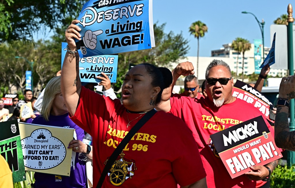 Protest al angajaților Dinseyland din cauza salariilor / FOTO Frederic J. BROWN / AFP / Profimedia