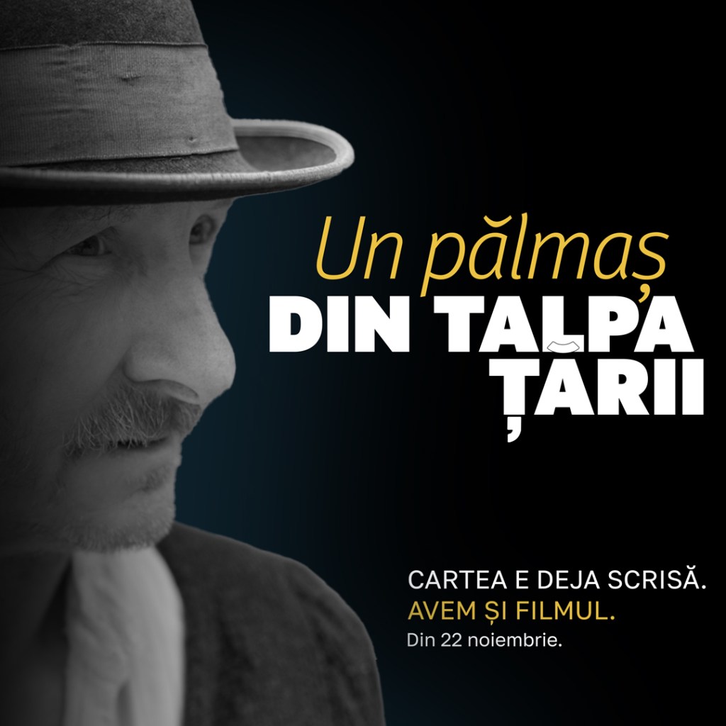 Panou „Un pălmaș din talpa țării” - panoul pentru Moromeții 3 parodiază panourile campania de marketing realizată pentru cartea lui Ciucă / FOTO Facebook Moromeții 3