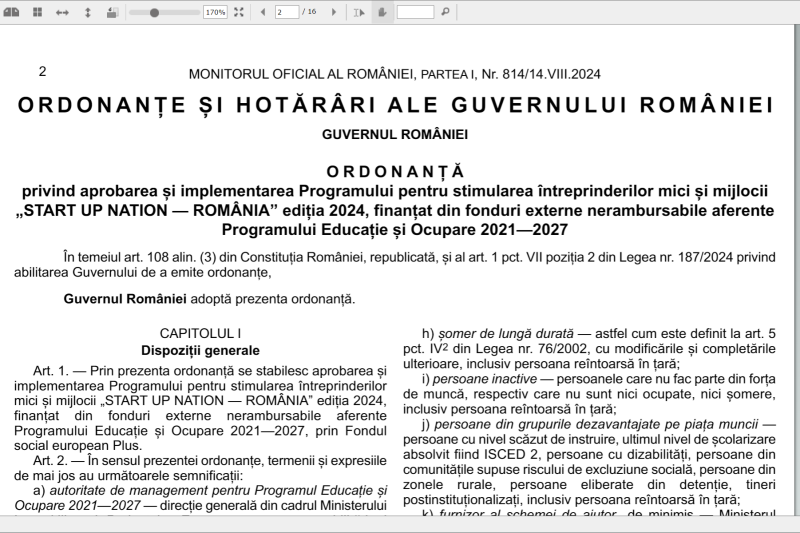 Ajutoare de câte 50.000 EUR: Cum vrea statul să facă patroni din persoane eliberate din detenție, șomeri, persoane cu nivel scăzut de instruire – Ordonanța Startup Nation 2024