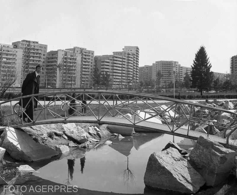 FOTO-document | Un domn deosebit de elegant, la plimbare prin Parcul Plumbuita, abia amenajat. Scurtă istorie a unui loc acum în suferință