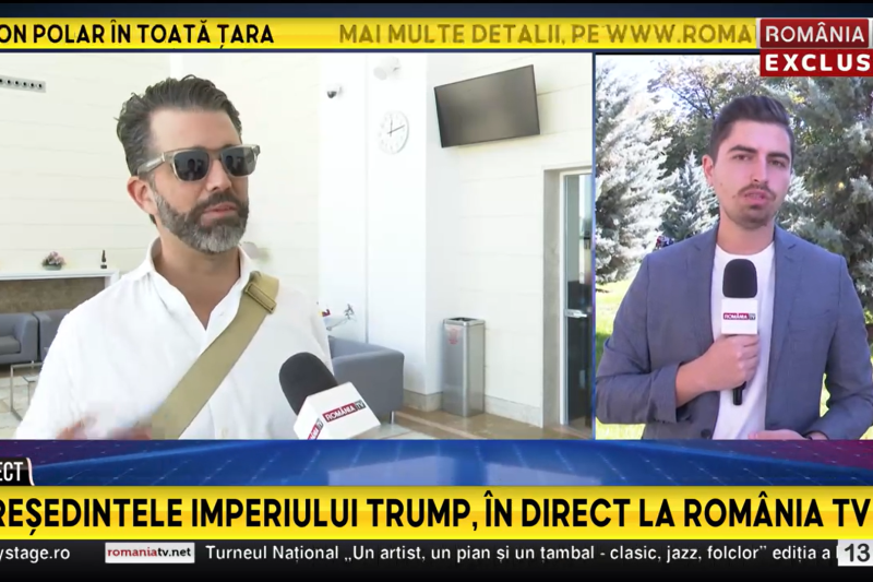 Postul de televiziune România TV l-a adus în România pe Donald Trump Jr.