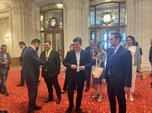 Nicușor Dan la Consiliul Național al PNL de la Palatul Parlamentului. Foto: David Leonard Bularca