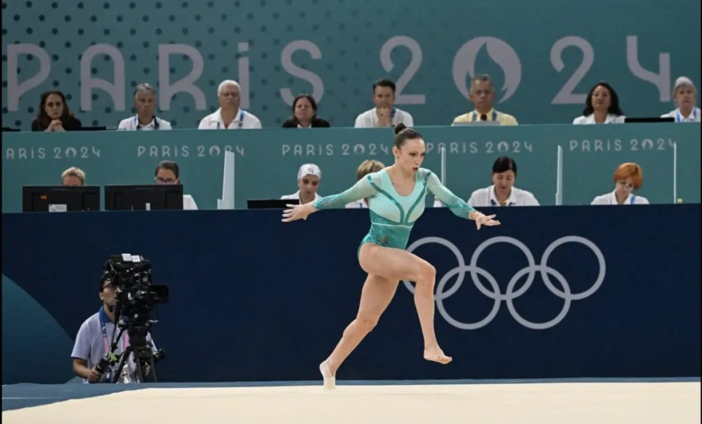 Ana Bărbosu, reprezentanta Lotului Național de Gimnastică la Jocurile Olimpice de la Paris, 2024. Sportiva a câștigat medalia de bronz în concursul de sol. Credit foto: Cristian Nistor/frgimnastica.com