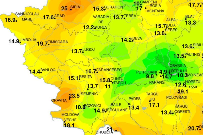 Marți dimineață s-au înregistrat în România printre cele mai ridicate temperaturi minime pentru luna septembrie