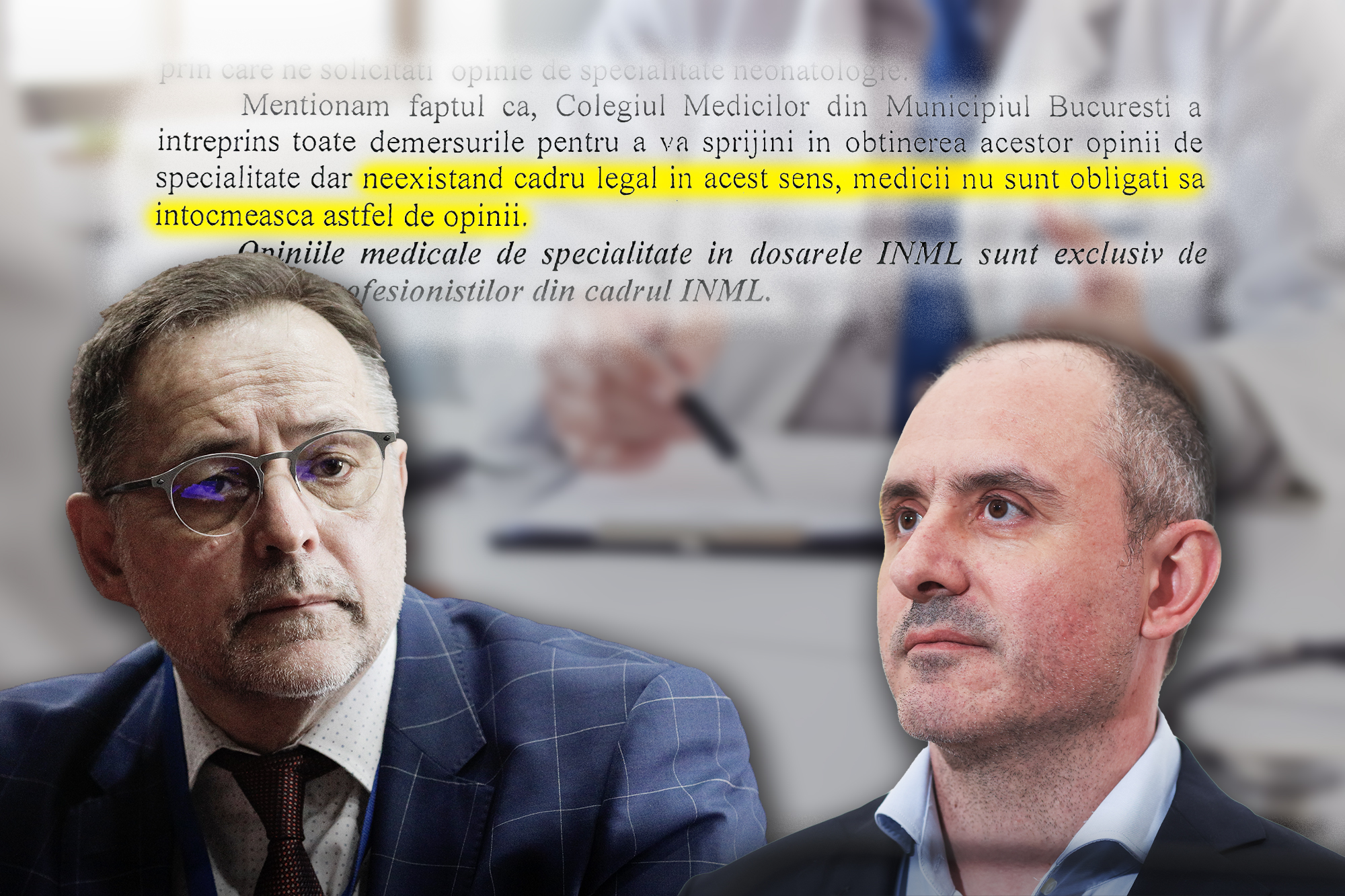 Directorul INML acuză Colegiul Medicilor București că de doi ani refuză cererile legiștilor pentru opinii de specialitate. Răspunsul: „Nu există cadru legal, iar această muncă trebuie să fie și plătită” 