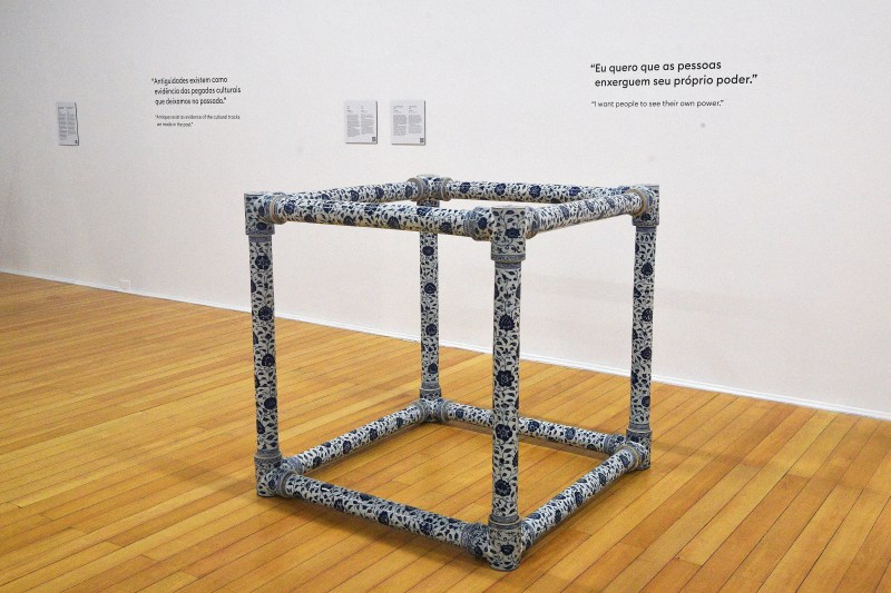 Sculptura „Porcelain Cube”, semnată de artistul chinez Ai WeiWei / FOTO: CARL DE SOUZA / AFP / Profimedia