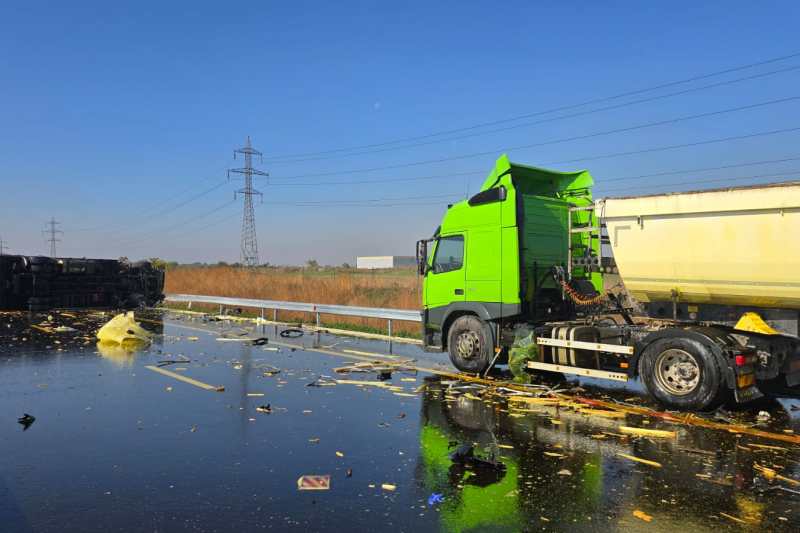 Accident pe A0 / Foto: ISU București - Ilfov