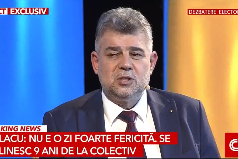 Marcel Ciolacu, la dezbaterea de la Antena 3 CNN. Foto: captură TV