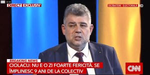 Marcel Ciolacu, la dezbaterea de la Antena 3 CNN. Foto: captură TV