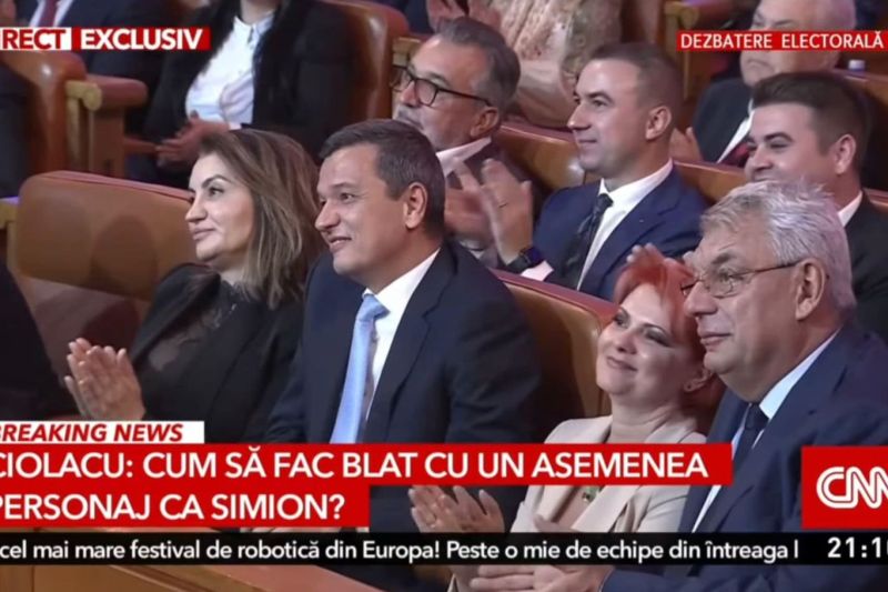 Cine este misterioasa femeie de afaceri care a stat în prima linie la emisiunea electorală a lui Marcel Ciolacu, între Sorin Grindeanu și Paul Stănescu 