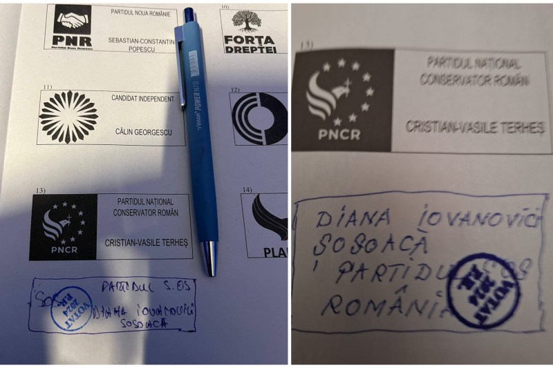 Diana Șoșoacă s-a filmat în cabina de vot. A desenat un pătrățel și s-a votat singură. Poliția face verificări