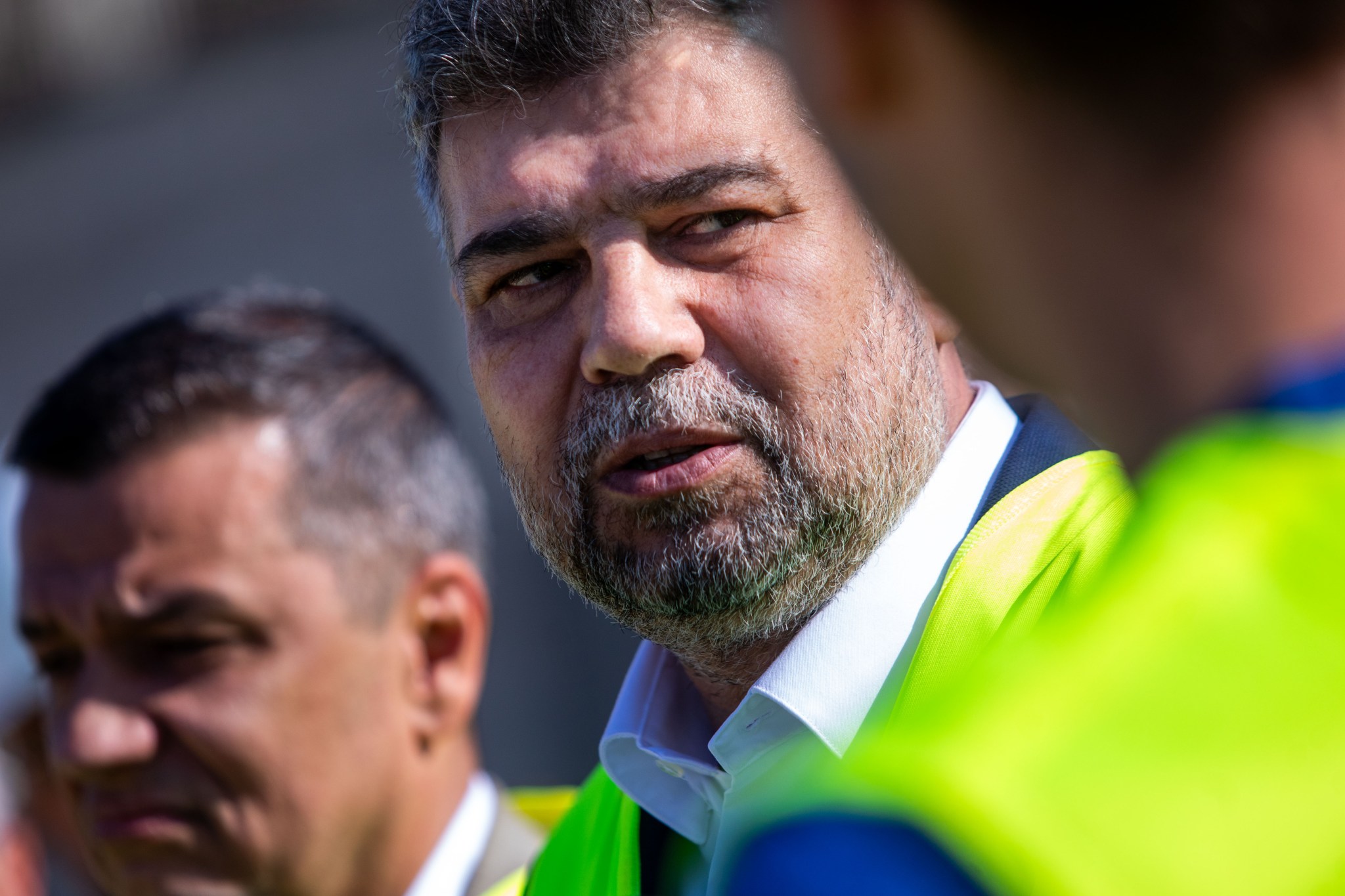 Marcel Ciolacu și Sorin Grindeanu, vizită de lucru pe A7 / Foto: Inquam Photos / Ovidiu Micsik