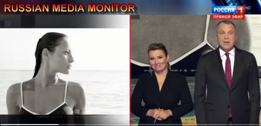 Olga Skabeeva si Evgheni Popov au difuzat pe post la Rossiya 1 poze nud cu Melania Trump / FOTO: Captură video Julia Davies/ X