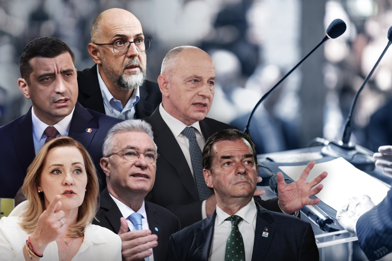 Candidații confirmați pentru dezbatere: George SImion, Kelemen Hunor, Mircea Geoana, Elena Lasconi, Cristian Diaconescu și Ludovic Orban. Colaj Hotnews. Foto: Inquam Photos