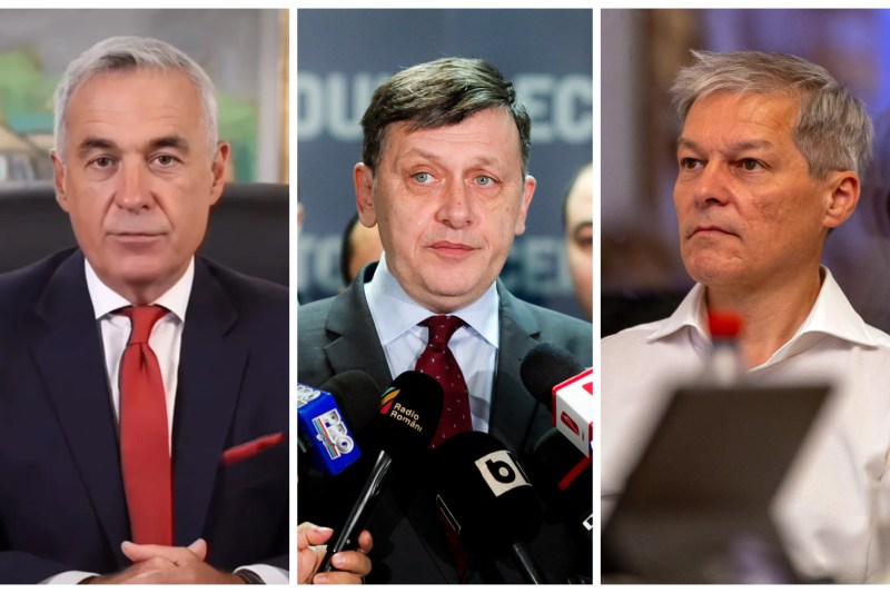 Călin Georgescu (captură TikTok), Crin Antonescu și Dacian Cioloș (Inquam Photos)