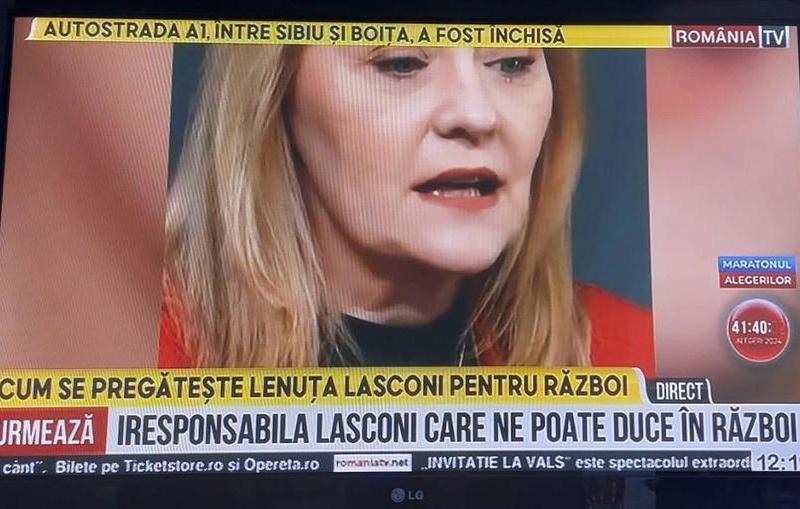 Burtieră RomâniaTV: Lasconi care "poate arunca România în război" / FOTO: PaginadeMedia