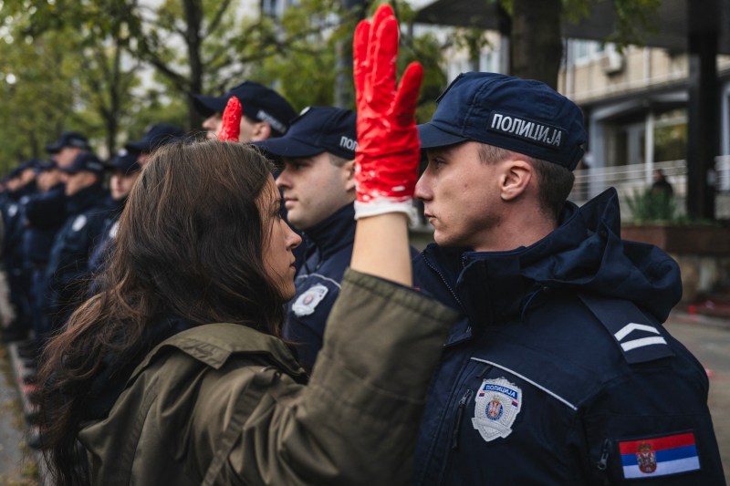 Proteste în Novi Sad după un accident feroviar / FOTO: Andrej ISAKOVIC / AFP / Profimedia