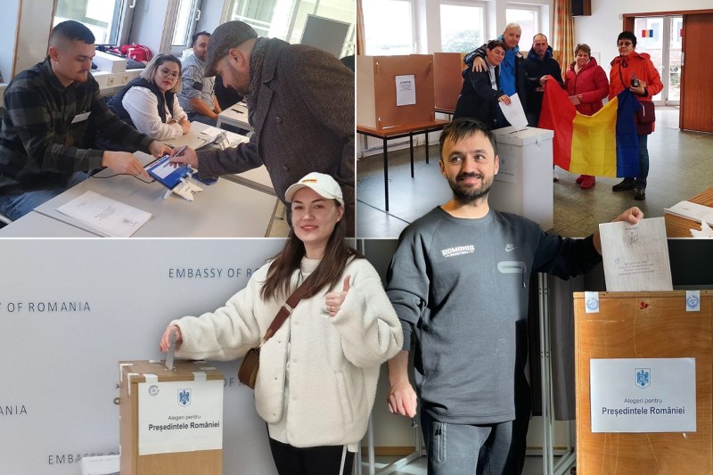 Românii din diaspora votează la tutul I al alegerilor prezidențiale din noiembrie 2024. Sursa foto: MAE