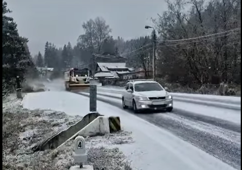 Zăpada în Brașov / FOTO: Captură video DRDP Brașov