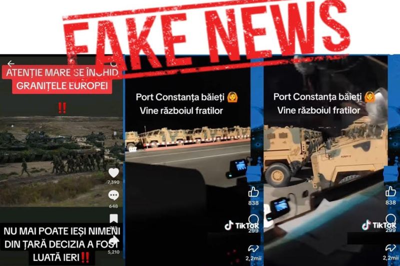 Fake News cu blindate și tancuri care circula pe retelele de socializare, în special TikTok / FOTO MApN